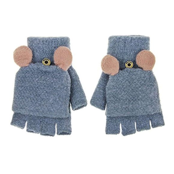 Kids Warm Half Fingerless Gloves